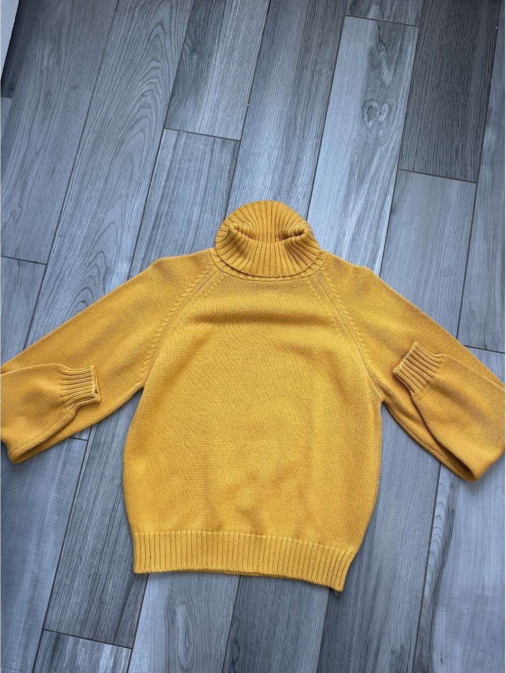 Vintage Lands' End Women's Mustard Yellow Turtleneck Sweater Size S
